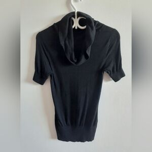 Short-sleeve Cowl Neck Sweater, small